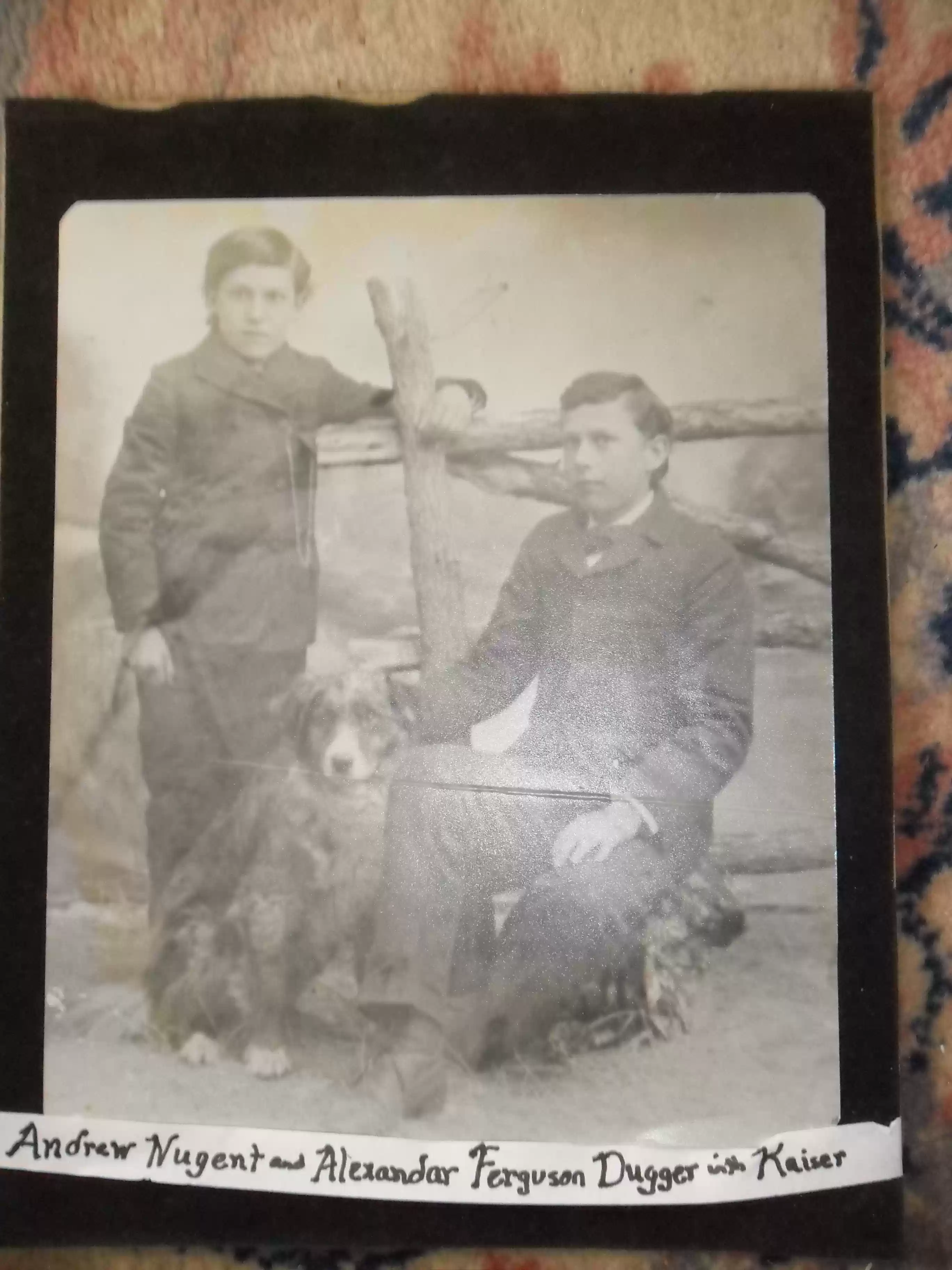 SAM_0495-Lois' grandfather, Alexander Nugent Dugger, with his brother, Alexander Ferguson Dugger and their dog Kaiser